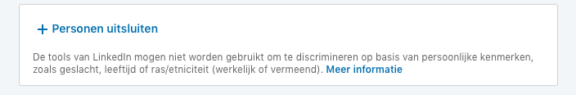 Personen uitsluiten voor Linkedin advertentie Personen uitsluiten voor Linkedin advertentie